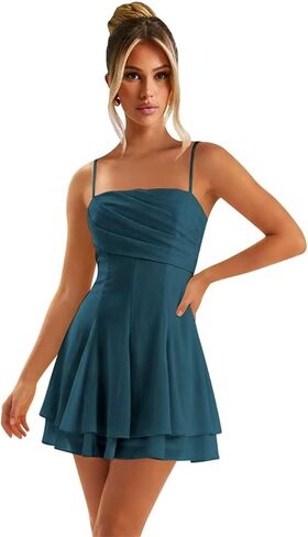 Tiered Ruffle Homecoming Dresses for Teens 2026 Spaghetti Straps Chiffon Mini Cocktail Gown in Saudi Arabia