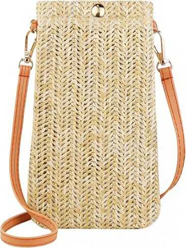 Phone Purse, Woven Straw Cell Phone Purse Phone Crossbody Bags for Women, Cell Phone Crossbody Bag Phone Bag in Saudi Arabia