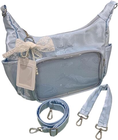 Cute Ita Bag Crossbody Messenger Bag for Display Pins,Adjustable Shoulder Strap,Lightweight Y2k Preppy Purse for Daily Use in Saudi Arabia