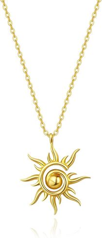 Rnivida 925 Sterling Silver Sunburst Necklace,Spiral Sunshine Design,Hypoallergenic Women's Jewelry in Kuwait