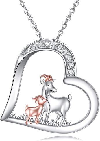 Hancock Animal Heart Necklace 925 Sterling Silver Necklace Animal Jewelry Gifts for Women Animal Lover Birthday Gift in Saudi Arabia