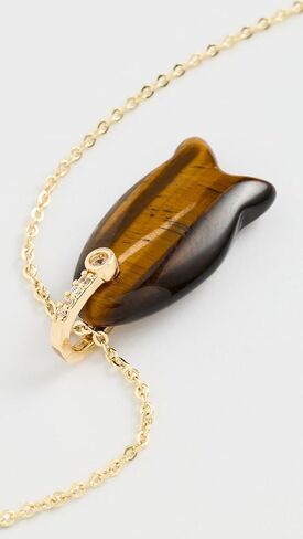 ADINA EDEN Women's Natural Stone Fish Pendant Necklace in Saudi Arabia
