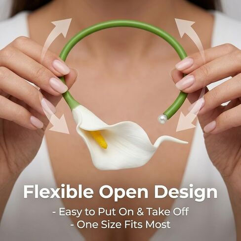 White Calla Lily Flower Necklace for Women, Hawaiian Calla Lily Inspired Boho Beach Jewelry, Summer Flower Collar Necklace for Party in Saudi Arabia