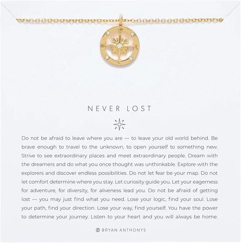 Bryan Anthonys Never Lost Necklace for Women - Inspirational Pendant with 14k Gold Plated Finish Over Brass, Dainty Minimalist Sentimental Jewelry, Nickel-Free Everyday Necklace Gift in Saudi Arabia