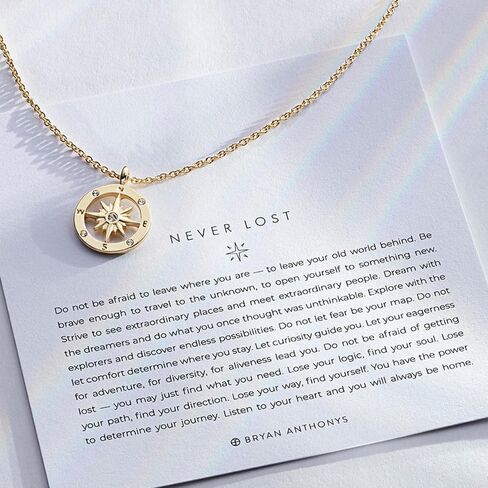 Bryan Anthonys Never Lost Necklace for Women - Inspirational Pendant with 14k Gold Plated Finish Over Brass, Dainty Minimalist Sentimental Jewelry, Nickel-Free Everyday Necklace Gift in Saudi Arabia