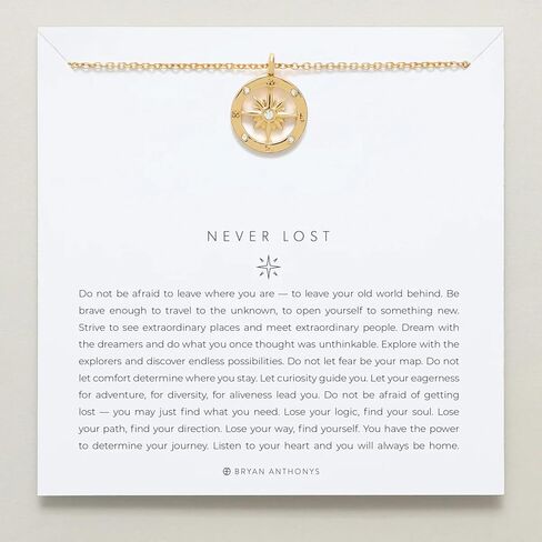 Bryan Anthonys Never Lost Necklace for Women - Inspirational Pendant with 14k Gold Plated Finish Over Brass, Dainty Minimalist Sentimental Jewelry, Nickel-Free Everyday Necklace Gift in Saudi Arabia
