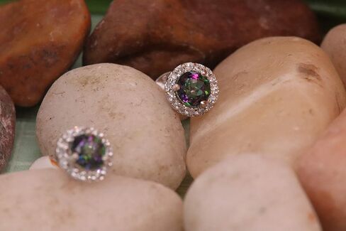 مجموعة Dazzlingrock 3.6 ملم أقراط مرصعة بالأحجار الكريمة أو الماس والألماس الأبيض للنساء من الذهب in Saudi Arabia