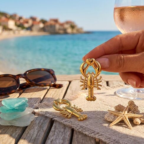 Jinmora Lobster Stud Earrings for Women 14K Gold Plated Stainless Steel Cute Heart Claw Ocean Animal Lobster Earrings for Women Beach Vacation Jewelry Gifts in Saudi Arabia