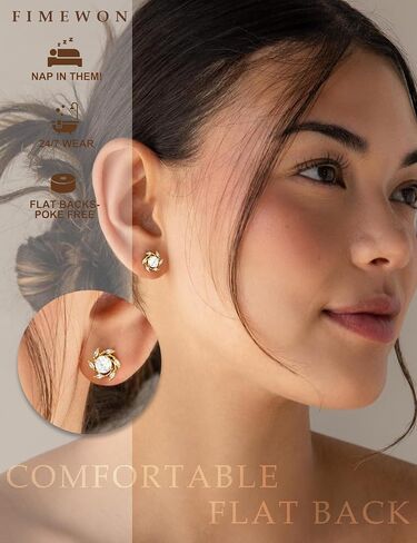 Gold Earrings for Women Trendy Cubic Zirconia Earrings 925 Silver Studs Wedding Earrings Gifts for Women in Saudi Arabia