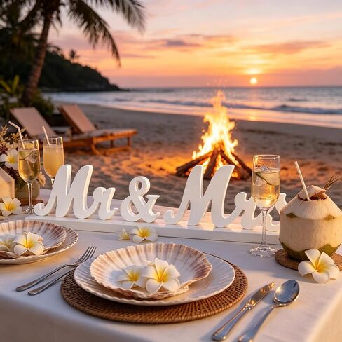 Mr and Mrs Sign for Wedding Table, White Mr and Mrs Table Centerpiece Sign,Wooden Letters, Freestanding Table Centerpiece Decoration, Wedding Engagement Party Decoration Supplis in Saudi Arabia