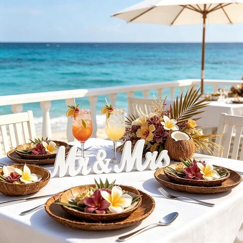 Mr and Mrs Sign for Wedding Table, White Mr and Mrs Table Centerpiece Sign,Wooden Letters, Freestanding Table Centerpiece Decoration, Wedding Engagement Party Decoration Supplis in Saudi Arabia