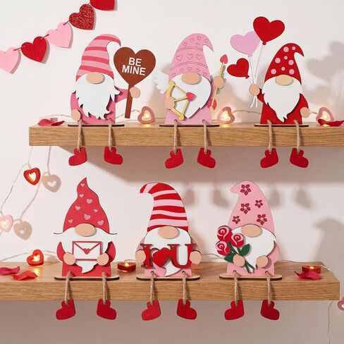Yousoontic 6 Pcs 4th of July Patriotic Gnomes 250th Anniversary Patriotic Decor Independence Day Table Centerpiece Decorations with Dangling Legs, Wooden Ornaments for Home, Fireplace Party Supplies in Kuwait