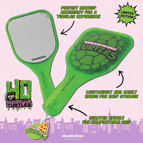 Profusion Cosmetics TMNT Handheld Mirror, Single-Sided Hand Mirror with Distortion-Free Reflection, Light-Weight Travel Essential, Rounded-Square, Green, Medium in Kuwait