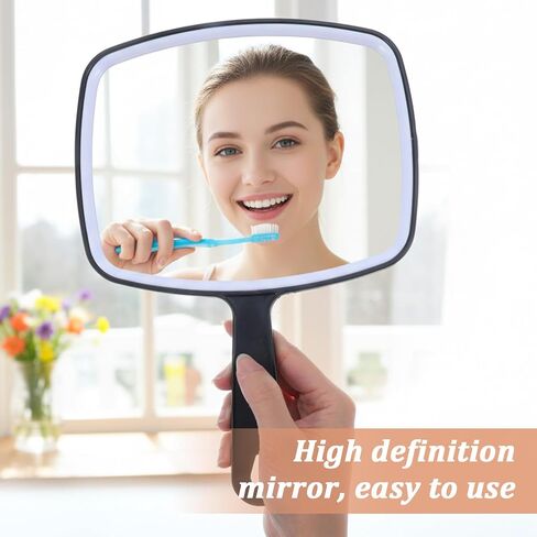 12 Pcs 7.4"x10.4" Handheld Mirrors with Handle Black Portable Makeup Mirror for Salon Home Travel Vanity, Wall Mount Cosmetic Mirror in Saudi Arabia