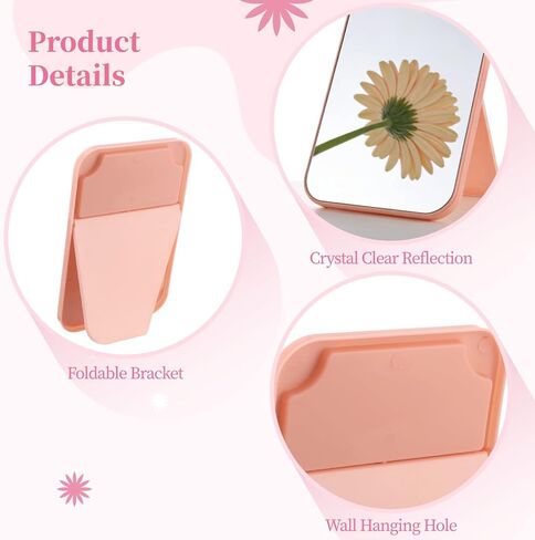 12 PCS Desktop Makeup Mirrors, 7 in Vanity Table Mirror with Foldable Stand, Wall Mounted Small Beauty Mirror, 90°Adjustable Portable Folding Travel Mirror 4 Assorted Colors for Spa Party Women Beauty in Saudi Arabia