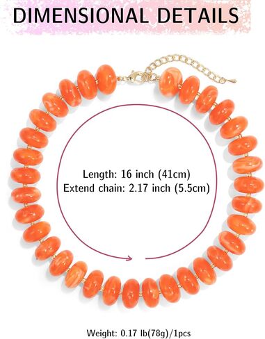 Colorful Chunky Beaded Choker Necklace for Women, Cute Acrylic Necklace, Trendy Fashion Jewelry Gift in Kuwait