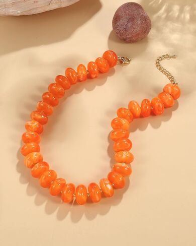 Colorful Chunky Beaded Choker Necklace for Women, Cute Acrylic Necklace, Trendy Fashion Jewelry Gift in Kuwait