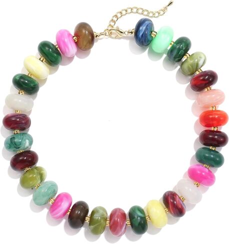 Colorful Chunky Beaded Choker Necklace for Women, Cute Acrylic Necklace, Trendy Fashion Jewelry Gift in Kuwait