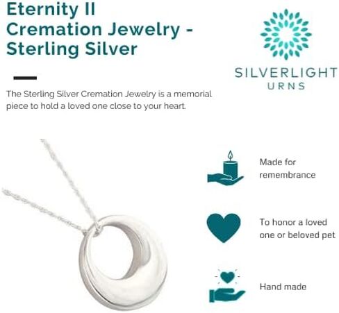 Eternity II Pendant and Necklace for Ashes, Sterling Silver, Cremation Jewelry for Ashes in Saudi Arabia
