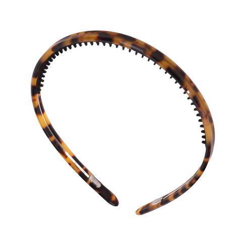 Tortoise Shell Headband Acetate Plastic Thin Headbands with Teeth for Women and Girls Trendy 3Pcs Hair Bands Set（White，Leopard，Amber Leopard） in Saudi Arabia