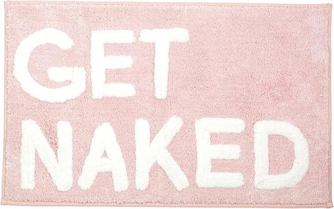 LABEND HOME Get Naked Bath Mat 20" x 31.5" - Funny Bathroom Rug, Plush Microfiber Non-Slip Backing, Machine Washable Quick-Dry Bath Decor - Pink in Saudi Arabia