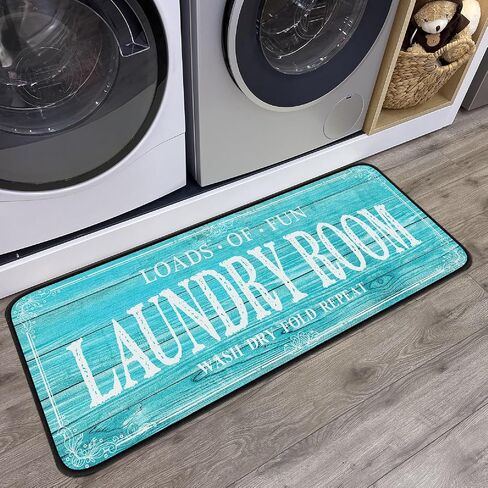 ROMAMIGO Laundry Room Rug Runner Non Slip Laundry Mats Mudroom Runner Farmhouse Kitchen Floor Mat Bathroom Laundry Room Decor Accessories(Dark Wood Grain, 20 X 47 inch) in Saudi Arabia