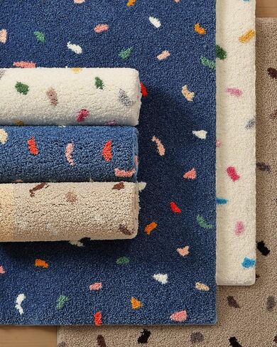 Color&Geometry Soft Bathroom Rugs,Bath Mats for Bathroom Non Slip,Absorbent Microfiber Bath Mat Washable,Cute Bath Mat Aesthetic Bath Rugs Bath Decor Rug Colorful Decorations,Ivory White,20x32 in Saudi Arabia
