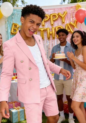 Shorts Suits for Boys 2 Piece Formal Summer Tuxedo Suit for Teens Beach Wedding Outfit Slim Fit Jacket and Shorts Set in Saudi Arabia