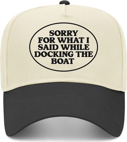 Sorry for What I Said While Docking The Boat Vintage Trucker Hat | Premium Snapback Baseball Hat for Men & Women in Kuwait
