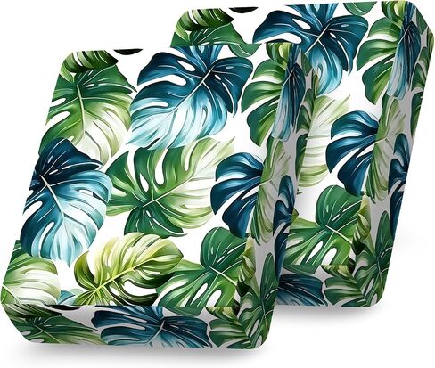 ANNA QUEEN 2Pcs Tropical Monstera Leaf Print Couch Cushion Covers,Summer Stretch Sofa Slipcover,Washable & Non-Slip Furniture Protector for Indoor Outdoor Patio in Saudi Arabia