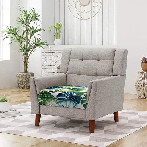 ANNA QUEEN 2Pcs Tropical Monstera Leaf Print Couch Cushion Covers,Summer Stretch Sofa Slipcover,Washable & Non-Slip Furniture Protector for Indoor Outdoor Patio in Saudi Arabia