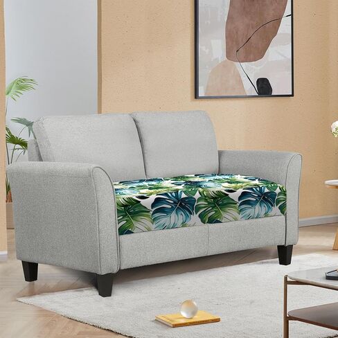 ANNA QUEEN 2Pcs Tropical Monstera Leaf Print Couch Cushion Covers,Summer Stretch Sofa Slipcover,Washable & Non-Slip Furniture Protector for Indoor Outdoor Patio in Saudi Arabia