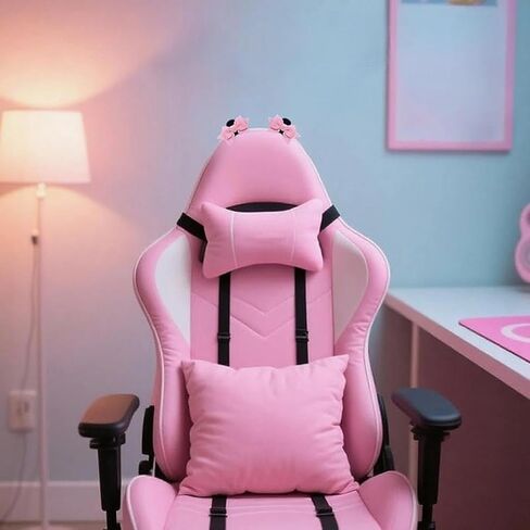 Tsangbaby Cute Bow Bear Ear Gaming Chair Decoration Bows for Chairs Lovely Chair Decoration Cute Gaming Accessories Room Decorate Pink in Saudi Arabia