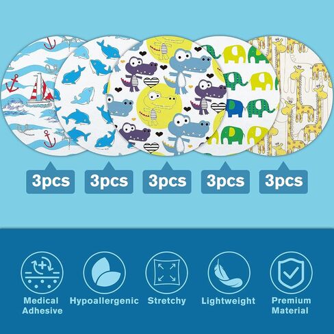 15Pack Waterproof G7 Adhesive Patches Stelo Sensor Covers Hypoallergenic & Latex-Free Overpatch Breathable CGM Protection Covers for 15 Days,Sea & Safari Fun in Saudi Arabia