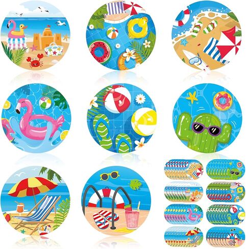 Whaline 24 Pcs Summer Sensor Covers Adhesive Patches Breathable Sticky Patch Waterproof Hawaiian Beach Sensor Stickers for Libre 2, 8 Designs, 2.9 in in Kuwait