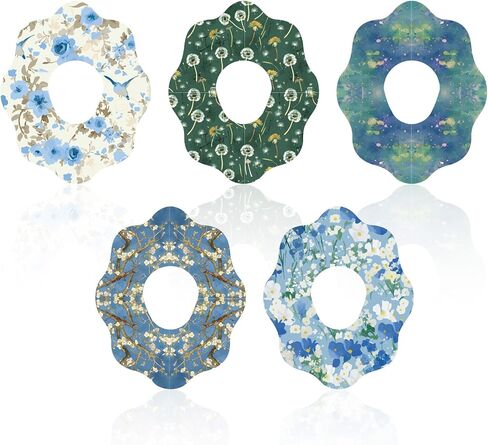 25Pcs Adhesive Patches for Dexcom G7, Flowers Print Waterproof Breathable CGM Sensor Covers Long-Lasting Overpatch for Dexcom G7 Stickers (Blue Styles) in Kuwait