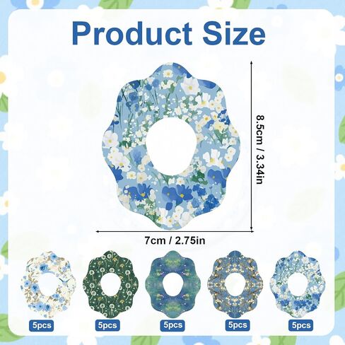 25Pcs Adhesive Patches for Dexcom G7, Flowers Print Waterproof Breathable CGM Sensor Covers Long-Lasting Overpatch for Dexcom G7 Stickers (Blue Styles) in Kuwait