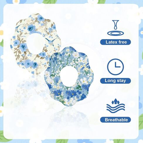 25Pcs Adhesive Patches for Dexcom G7, Flowers Print Waterproof Breathable CGM Sensor Covers Long-Lasting Overpatch for Dexcom G7 Stickers (Blue Styles) in Kuwait