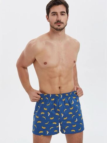 Men’s Boxer Shorts 3-Pack Funny Boxers Sleep Short Plaid Cotton Loose Woven Boxers for Men in Kuwait