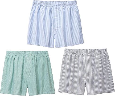 Men’s Boxer Shorts 3-Pack Funny Boxers Sleep Short Plaid Cotton Loose Woven Boxers for Men in Kuwait