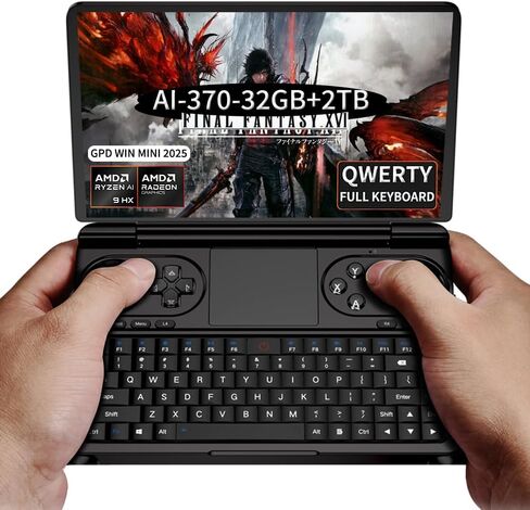 GPD Win Mini 2025 [Black-AMD AI 370-32GB+2TB] 7 Inches Mini Handheld Win 11 PC Video Game Console Gameplayer 1920X1080 Touchscreen Laptop Tablet PC in Kuwait