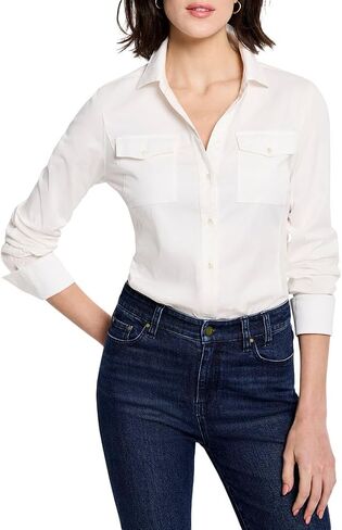 NIC+ZOE Women's Mixed Media Pocket Shirt in Kuwait