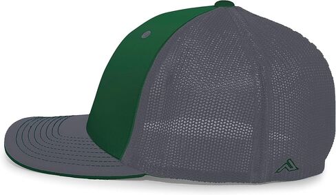 قبعة Pacific Headwear Standard Trucker Pacflex، أخضر داكن/جرافيت/جرافيت، صغير in Kuwait
