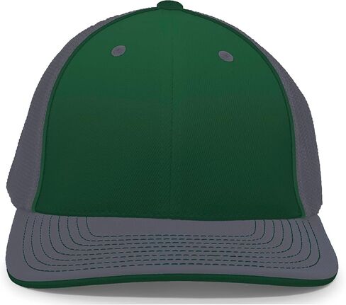 قبعة Pacific Headwear Standard Trucker Pacflex، أخضر داكن/جرافيت/جرافيت، صغير in Kuwait