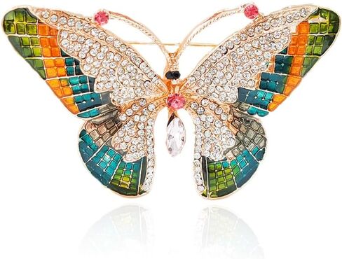 BeeGift Butterfly Brooches for Women，Crystal Rhinestone Butterfly Brooch Pin, Color Butterfly Brooches for for Women Wedding/Banquet/Birthday Party in Saudi Arabia