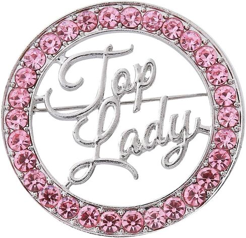 Women Brooch Pink Diamond Top Lady Letters Social Broach TLOD Pin Gifts Jewelry in Saudi Arabia