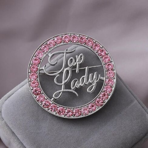 Women Brooch Pink Diamond Top Lady Letters Social Broach TLOD Pin Gifts Jewelry in Saudi Arabia