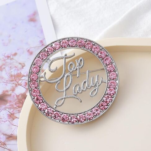 Women Brooch Pink Diamond Top Lady Letters Social Broach TLOD Pin Gifts Jewelry in Saudi Arabia