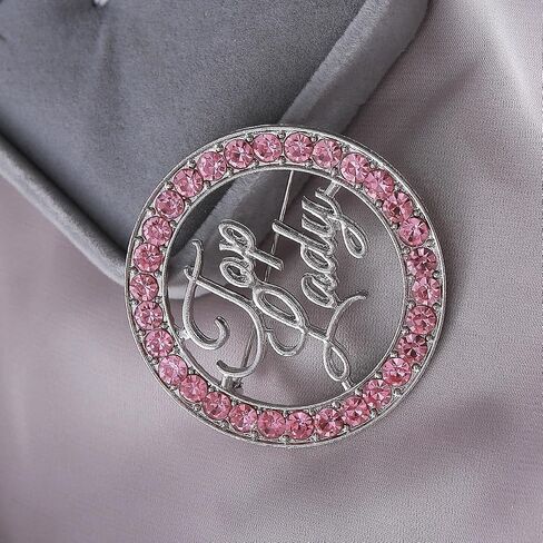 Women Brooch Pink Diamond Top Lady Letters Social Broach TLOD Pin Gifts Jewelry in Saudi Arabia