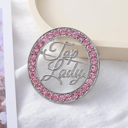 Women Brooch Pink Diamond Top Lady Letters Social Broach TLOD Pin Gifts Jewelry in Saudi Arabia